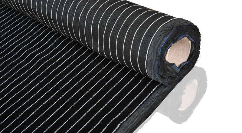 Porsche Pinstriped Velour Black 2x1.5m - 911/924/944/928 77-90 PCG-000-000-10-7BN
