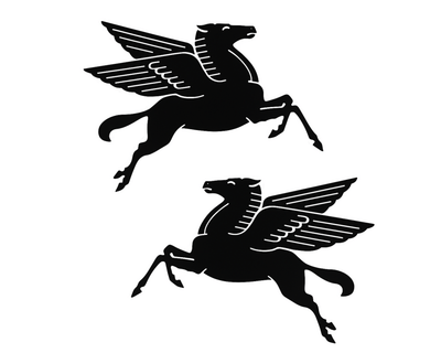 Porsche Racing Pegasus Decal Set - Black | SMC-100-001