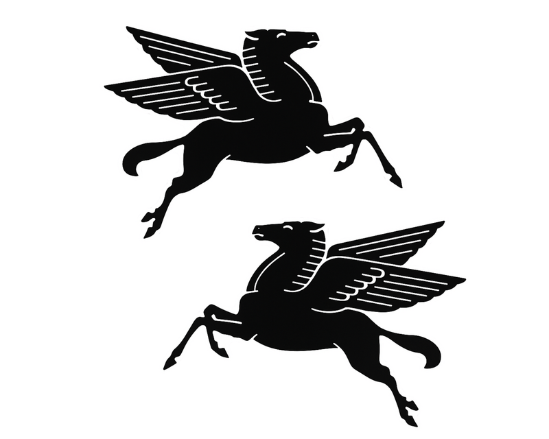 Porsche Racing Pegasus Decal Set - Black | SMC-100-001