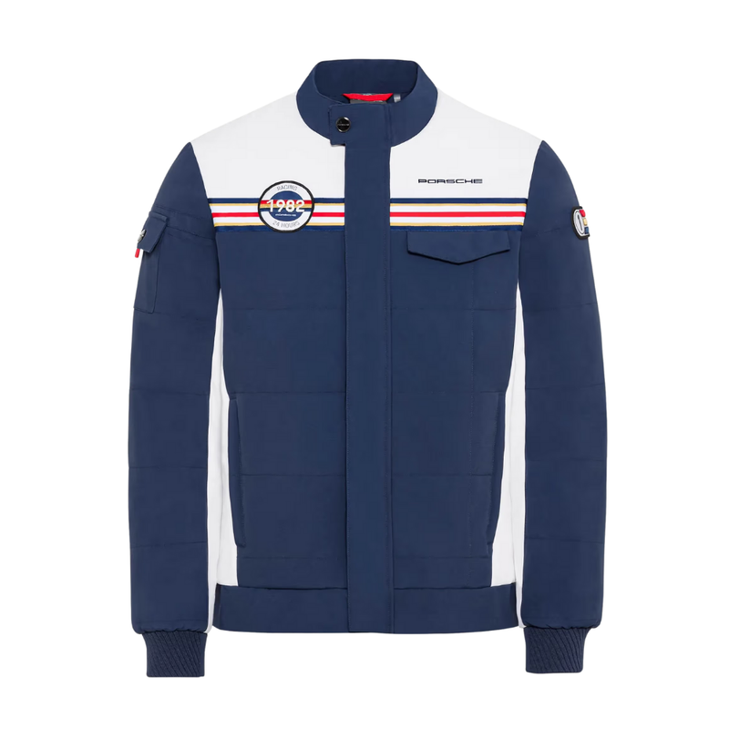 Porsche Racing Stand Up Collar Mens Jacket -Blue