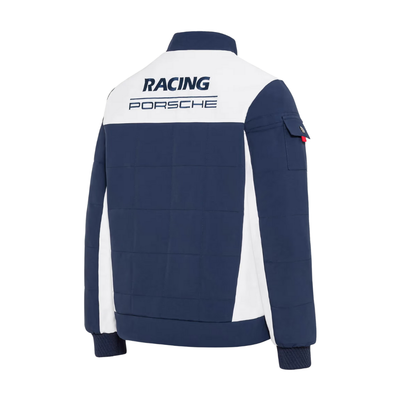 Porsche Racing Stand Up Collar Mens Jacket -Blue