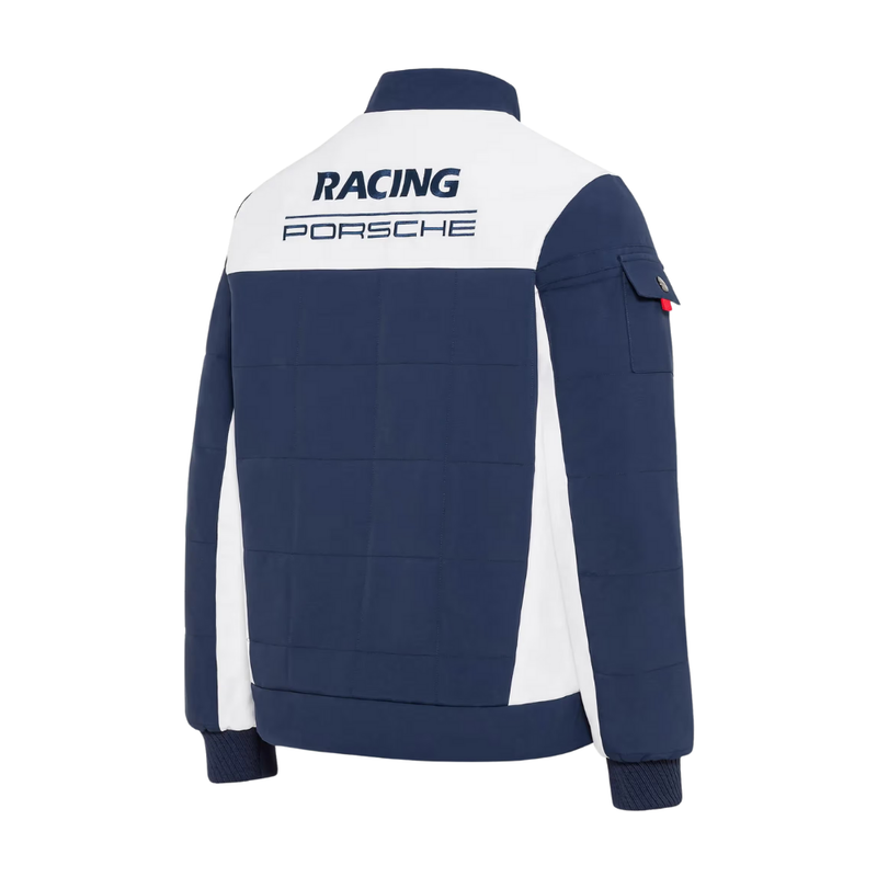 Porsche Racing Stand Up Collar Mens Jacket -Blue