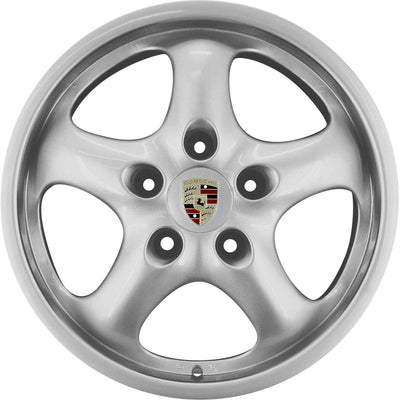 Porsche Rear Silver Metallic Wheel 9JX17 ET55 - 911/928/968 94-98 9933621280061M