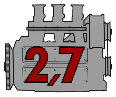Porsche Rear Window Engine Decal - 2.7 911-701-102-27