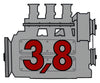 Porsche Rear Window Engine Decal - 3.8 911-701-102-38