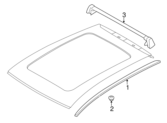 Porsche Roof Transport System Main Support - 95B04480220 - Macan 15-23 95B04480220