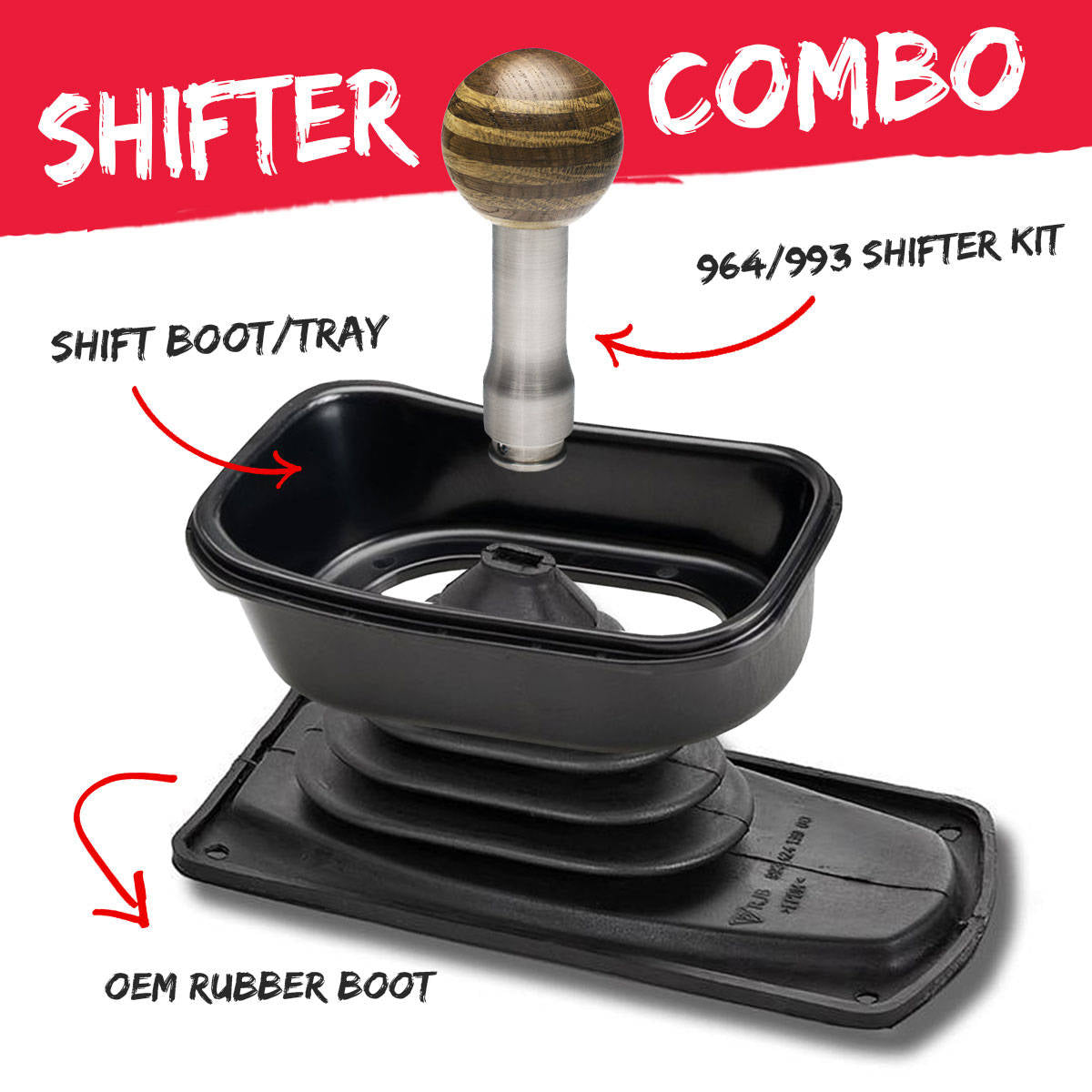 Porsche Shifter Combo Kit Silver - 911 89-97 SHIF-KIT-SET-SILV-1