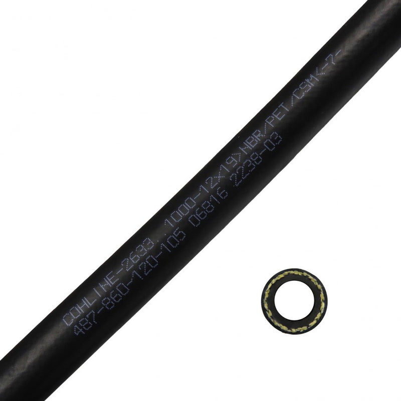Porsche Smooth Rubber Oil Pressure Hose M12X19 1 Meter HOSE-SR-2633-1000