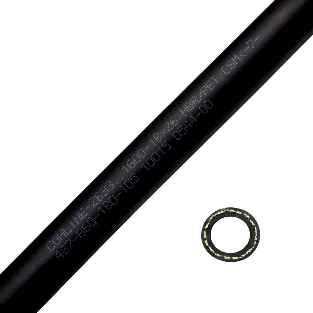 Porsche Smooth Rubber Oil Pressure Hose M18X26 1 Meter HOSE-SR-2633-1600