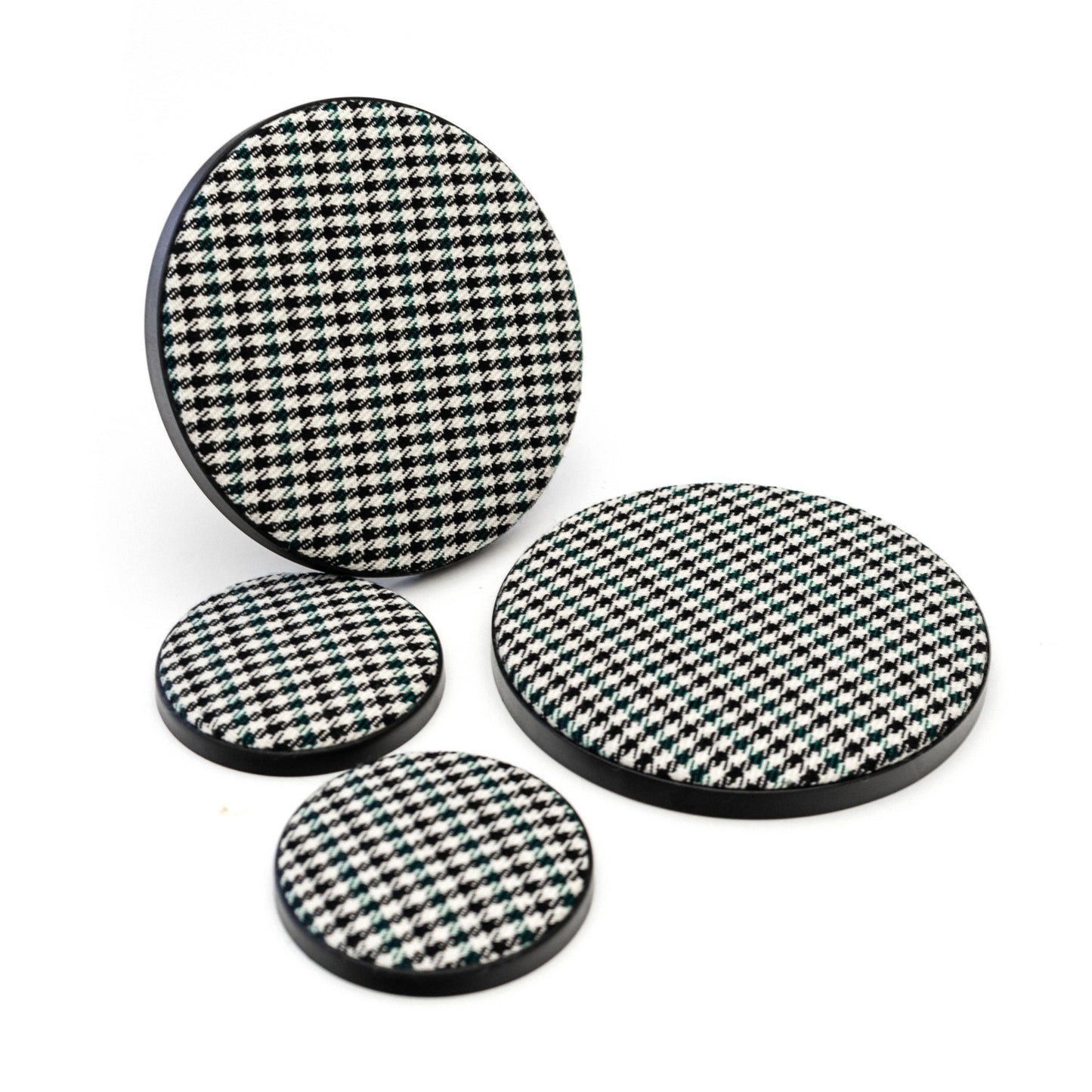 Porsche Speaker Covers Set Pepita Black - Green & White - 911 65-02 CB-SPEAKER-COV-SET-PEP-BGW