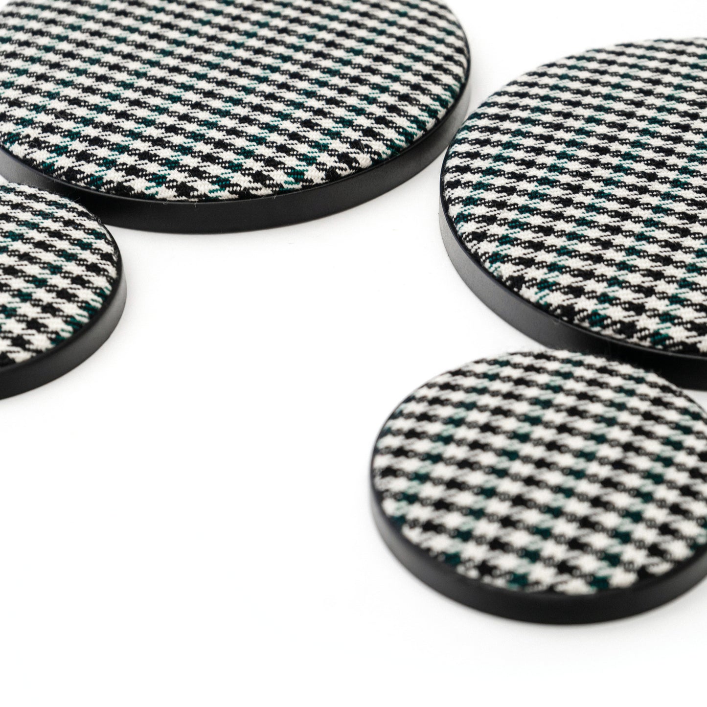 Porsche Speaker Covers Set Pepita Black - Green & White - 911 65-02 CB-SPEAKER-COV-SET-PEP-BGW