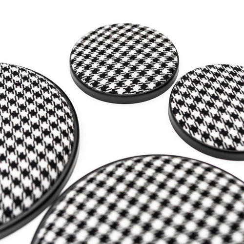 Porsche Speaker Covers Set Pepita Black & White - 911 65-02 CB-SPEAKER-COV-SET-PEP-BW