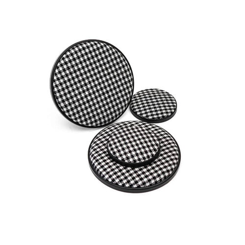 Porsche Speaker Covers Set Pepita Black & White - 911 65-02 CB-SPEAKER-COV-SET-PEP-BW