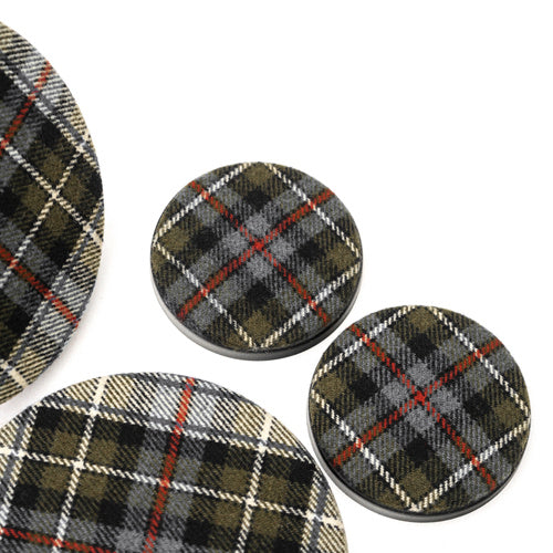 Porsche Speaker Covers Set Tartan Beige - Creme & Green - 911 65-02 CB-SPEAKER-COV-SET-TAR-BCG