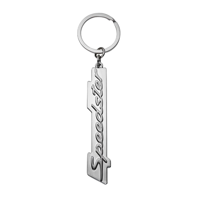 Porsche Speedster Lettering Die Cast Zinc Purist Silver Key Ring