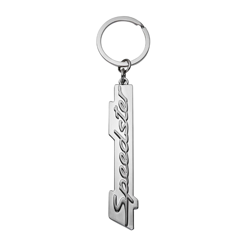 Porsche Speedster Lettering Die Cast Zinc Purist Silver Key Ring