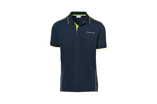 Porsche Sport Mens Elastic Breathable Polo Shirt - Dark Blue