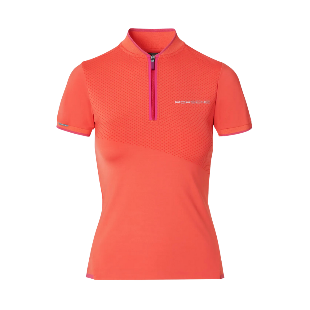 Porsche Sport Short Sleeve Womens Polo Shirt - Coral Red