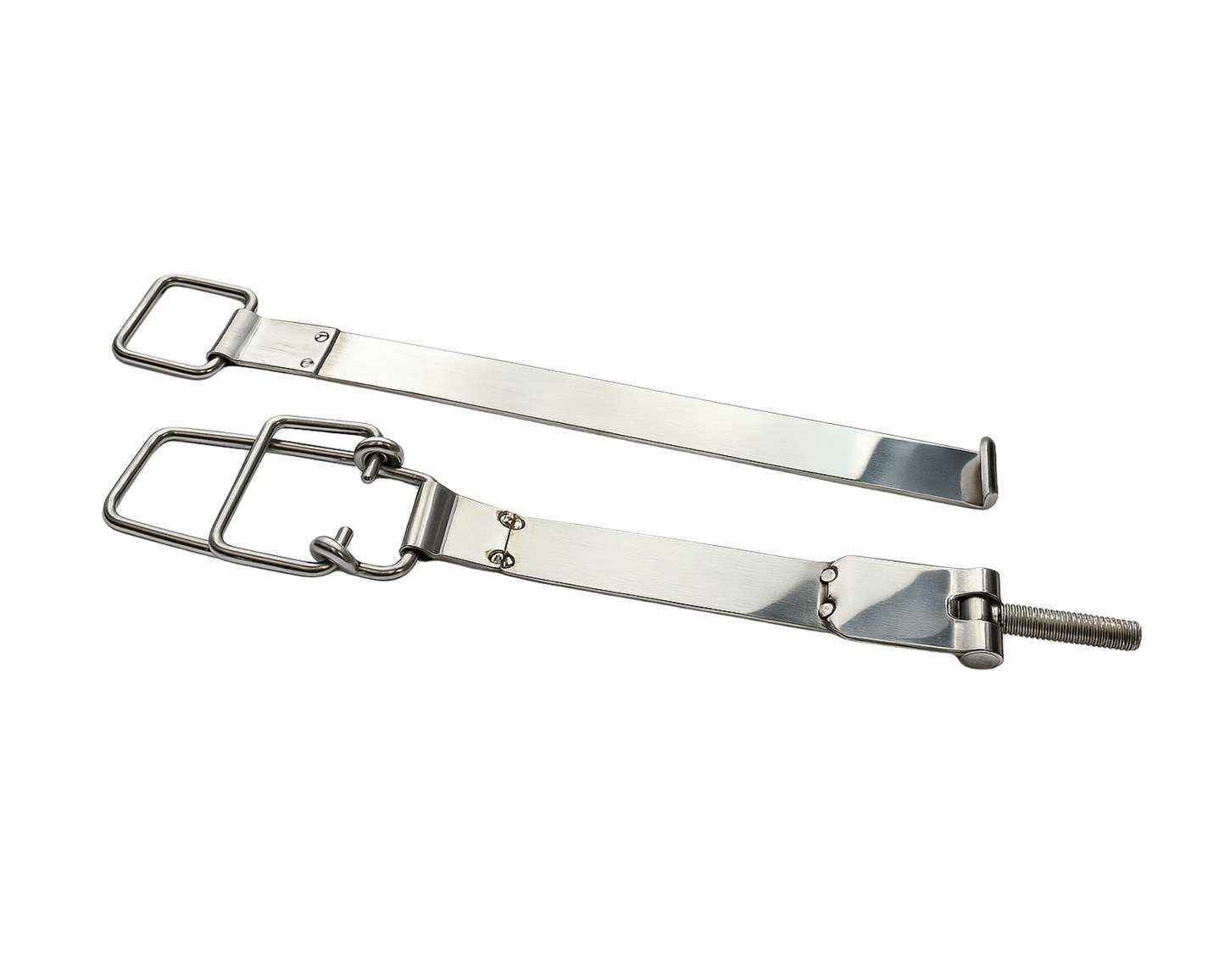 Porsche Stainless Steel Battery Straps Set - 911 - 912 | 1969-1973 924-00-01