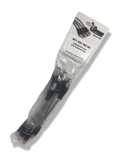 Porsche Stainless Steel Brake Lines Set of 4 - 911 65-68 - 912 65-68 901-355-700-SS