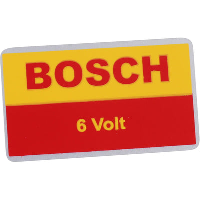 Porsche Sticker - Bosch 6 Volt - yellow & Red - 356B 60-63 8101502600