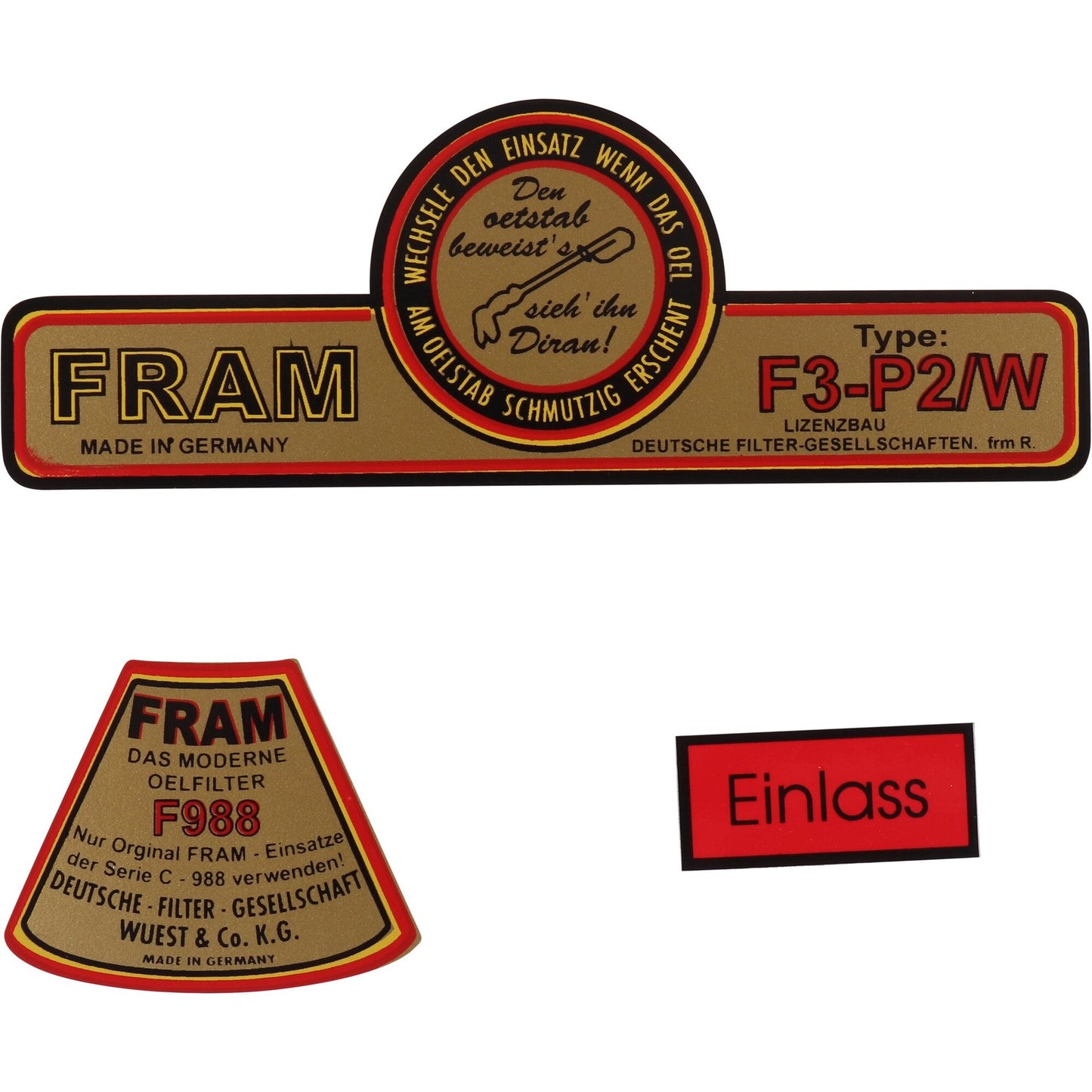 Porsche Sticker Set Fram - 356 50-65 1601503510