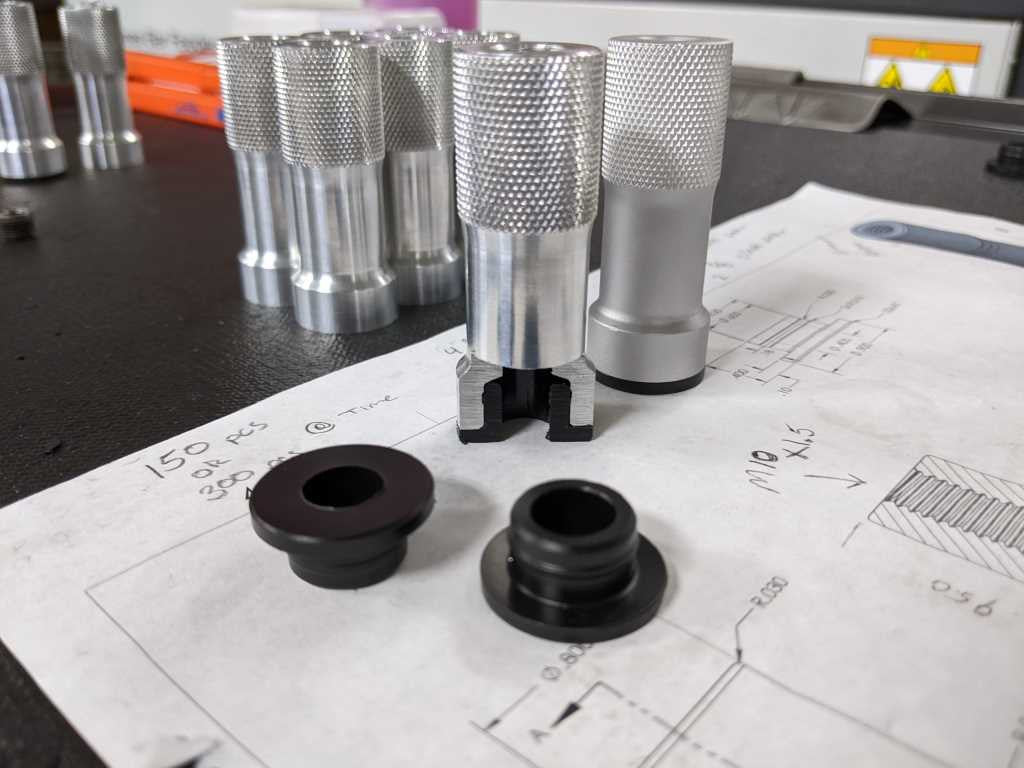 Porsche T52140000 Billet Aluminum Porsche Cylinder Hold Down Nut w/ Delrin Inserts T52140000LN