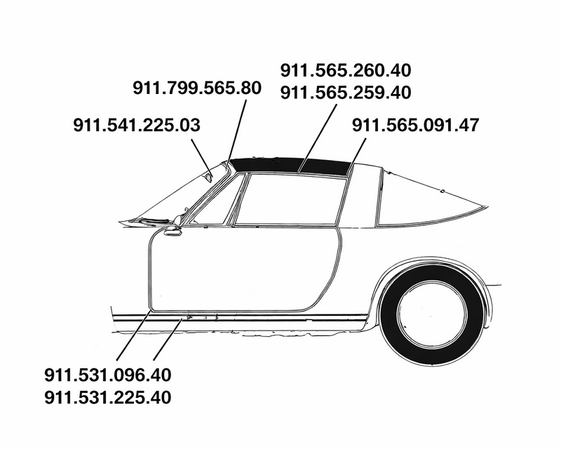 Porsche Targa Top Seal Kit - 911 - 912 | 1967-1969 SMC-911-565-45