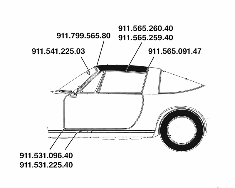 Porsche Targa Top Seal Kit - 911 - 930 | 1986-1989 SMC-911-531-40