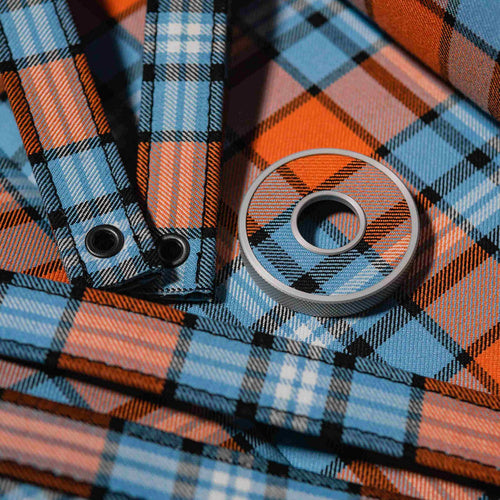 Porsche Tartan Fabric Gulf Themed - 1 Meter MAT-GULF