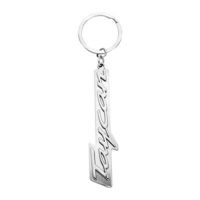 Porsche Taycan Lettering Die Cast Zinc Purist Silver Key Ring
