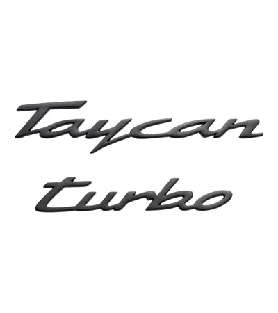 Porsche Taycan Turbo Black Logo Two Piece Magnet Set