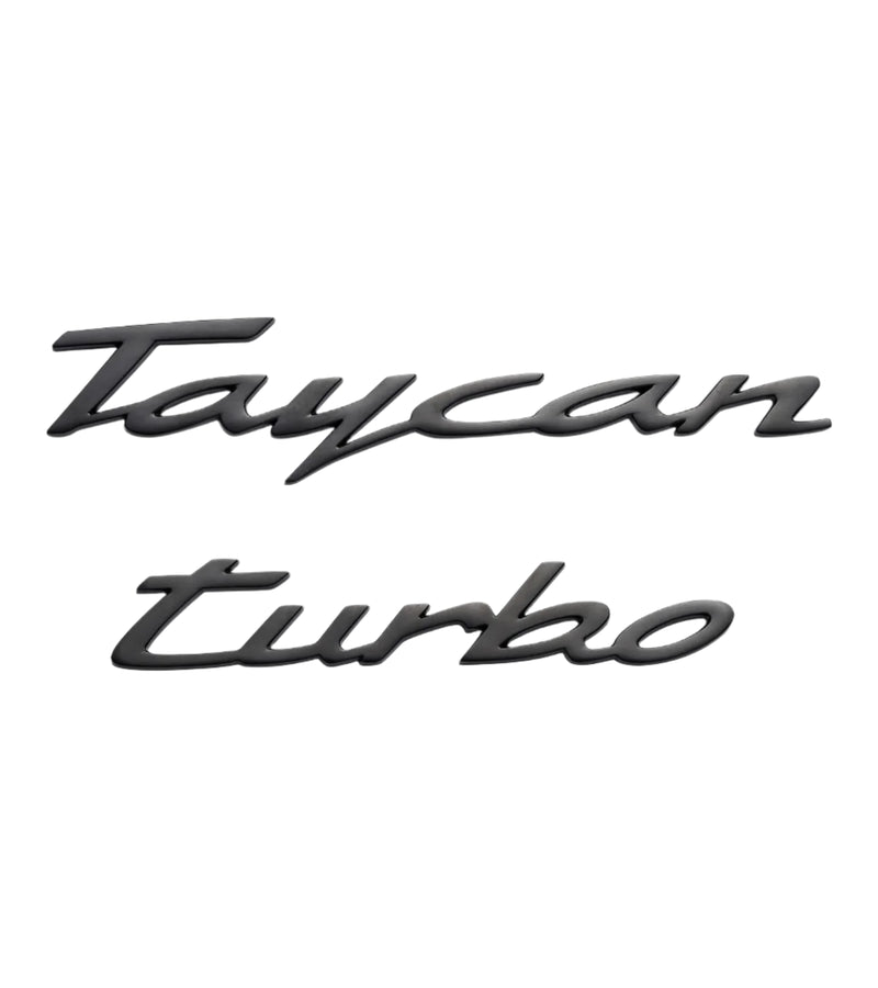 Porsche Taycan Turbo Black Logo Two Piece Magnet Set