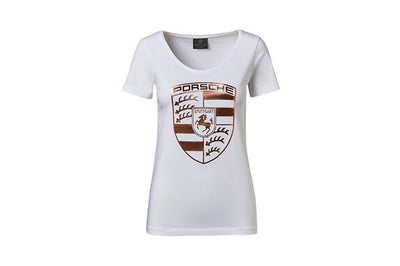 Porsche Textiles Women Round Neckline White T-Shirt - XS