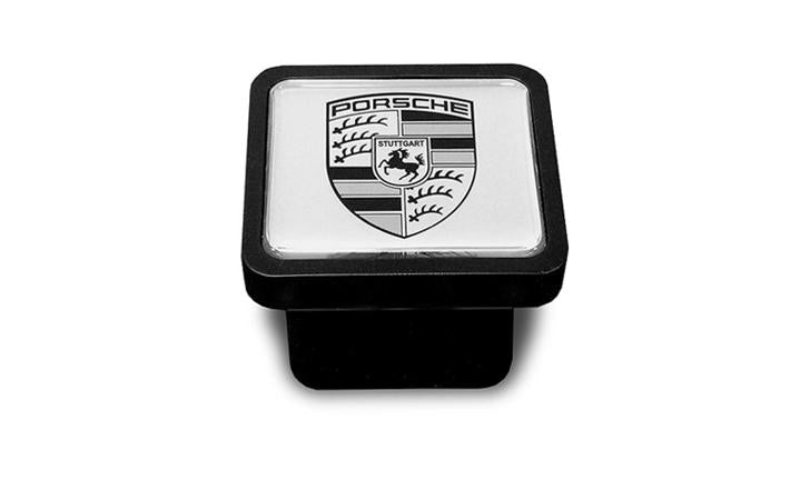 Porsche Trailer Hitch Cover Black On Silver - PNA70500300 PNA70500300