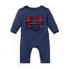Porsche Turbo # 1 Chequer Pattern Baby Romper - Dark Blue