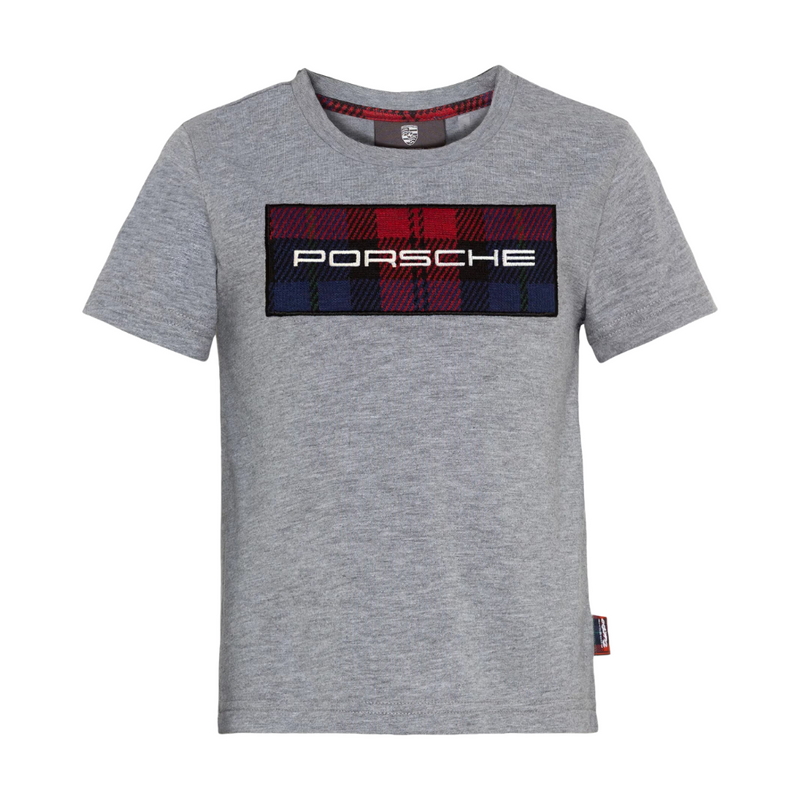 Porsche Turbo No. 1 Embroidered Kids Gray T-Shirt