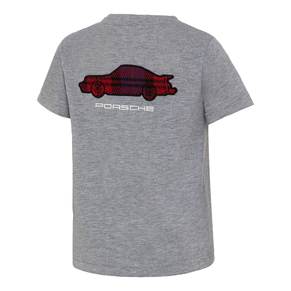 Porsche Turbo No. 1 Embroidered Kids Gray T-Shirt