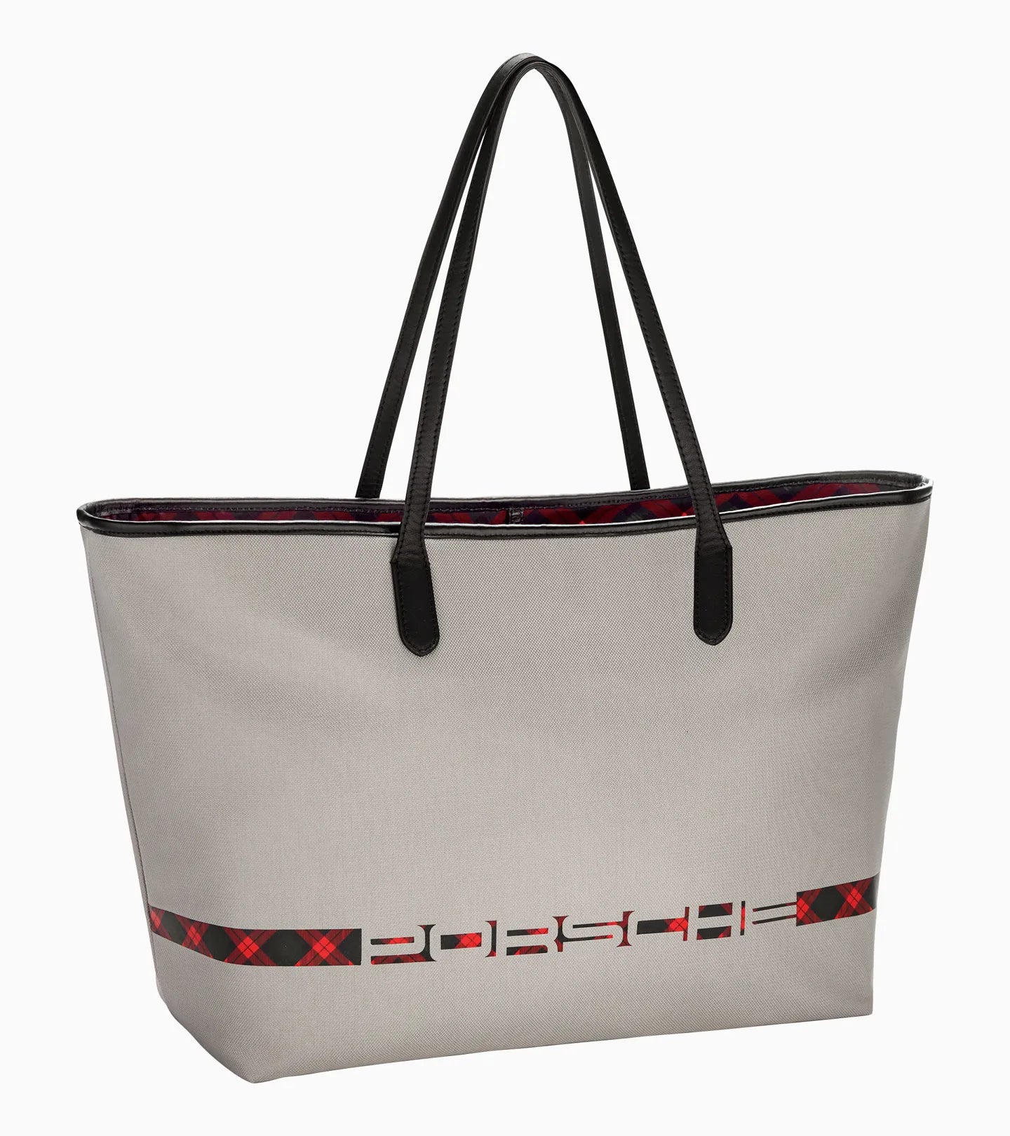 Porsche Turbo No 1 Tartan Print Grey Shopper