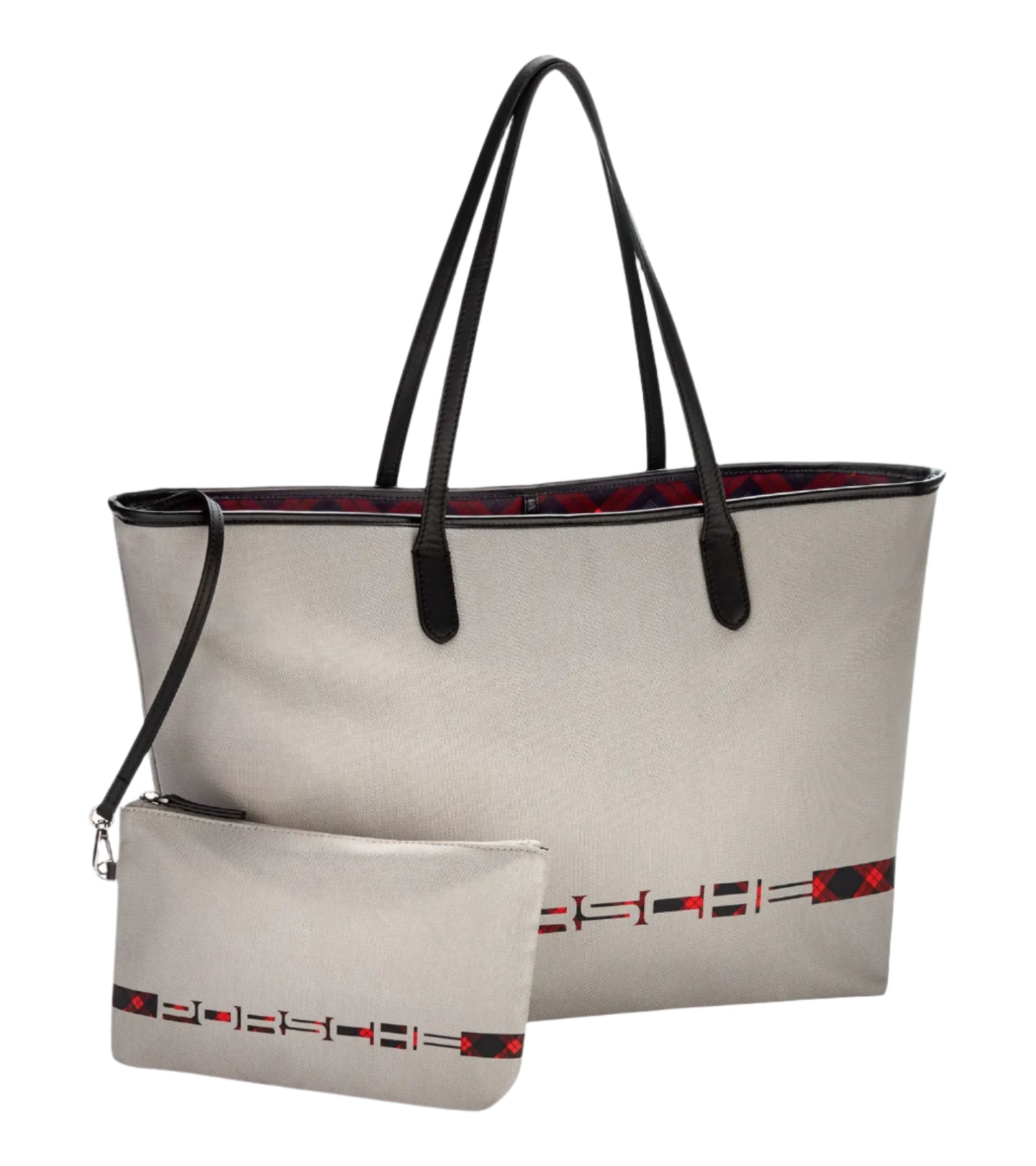 Porsche Turbo No 1 Tartan Print Grey Shopper