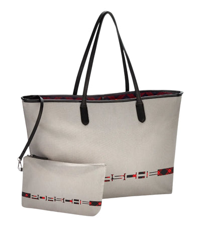 Porsche Turbo No 1 Tartan Print Grey Shopper