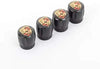 Porsche Valve Stem Caps Set Black with Colored Porsche Crest 99104460267