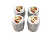 Porsche Valve Stem Caps Set Silver with Colored Porsche Crest 99104460269