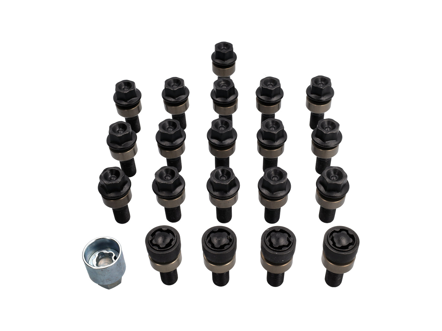 Porsche Wheel Bolts Black incl. Anti Theft Protection - 00004460291 4460291