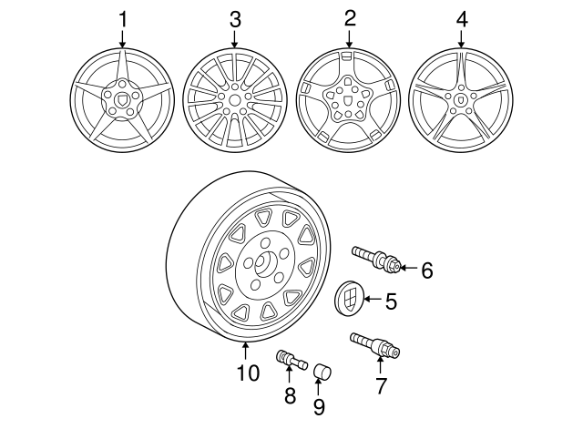 Porsche Wheel Hub Cover Single Parts - 4460601 4460601