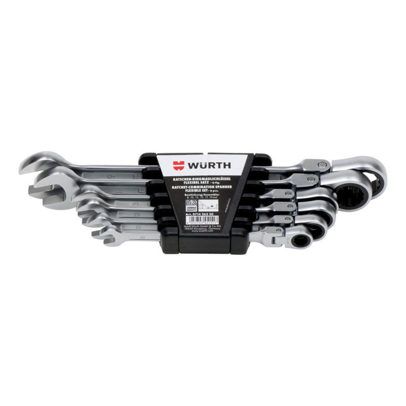 Porsche Zebra Powerdriv Ratchet Combination Wrench Assortment 6 Pieces 071426350