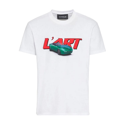 Porsche x 968 L'ART Crew Neck Unisex Pullover T-Shirt - White