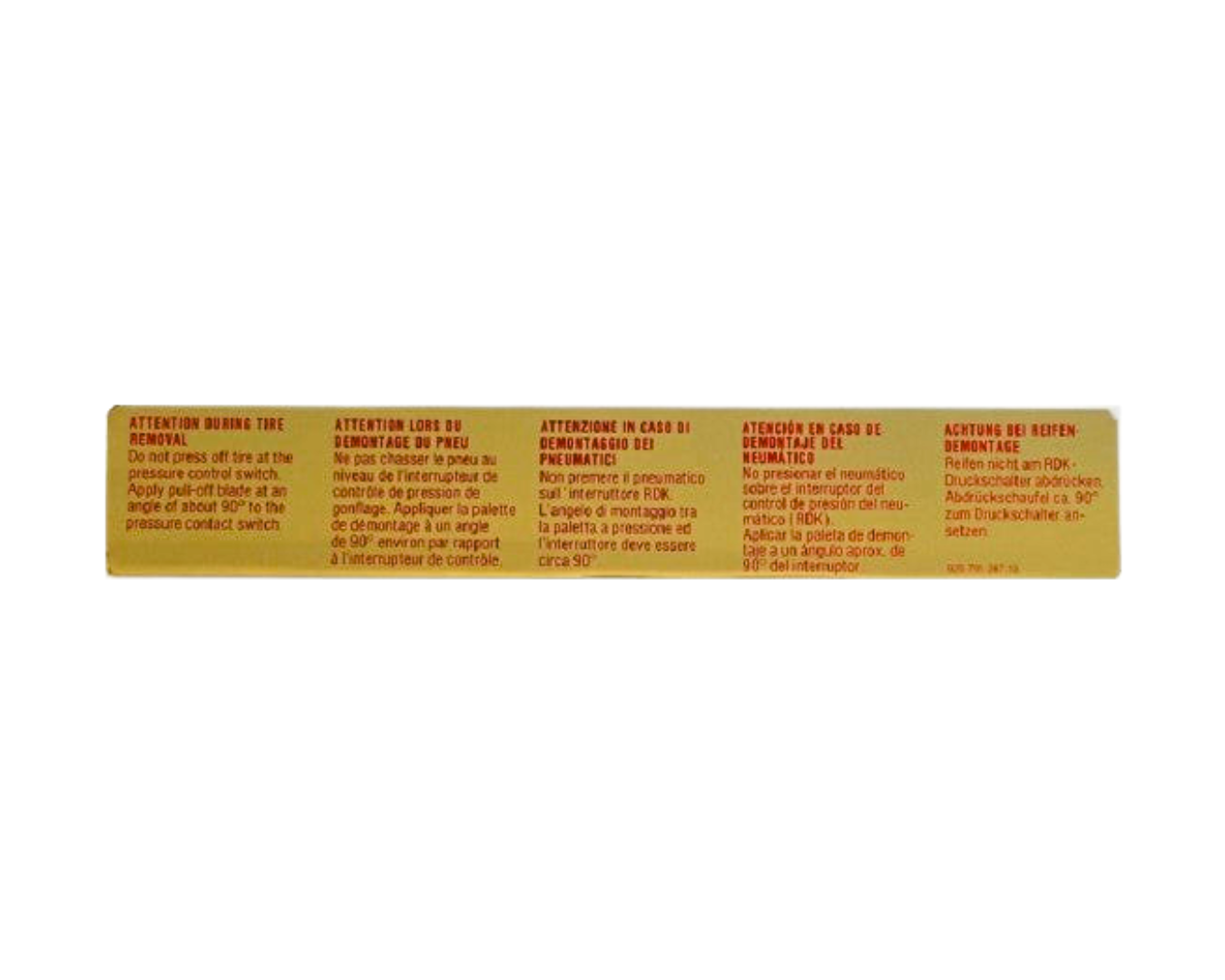 Radial Tire Assembly Indication Sticker - 928 | 1987-1995