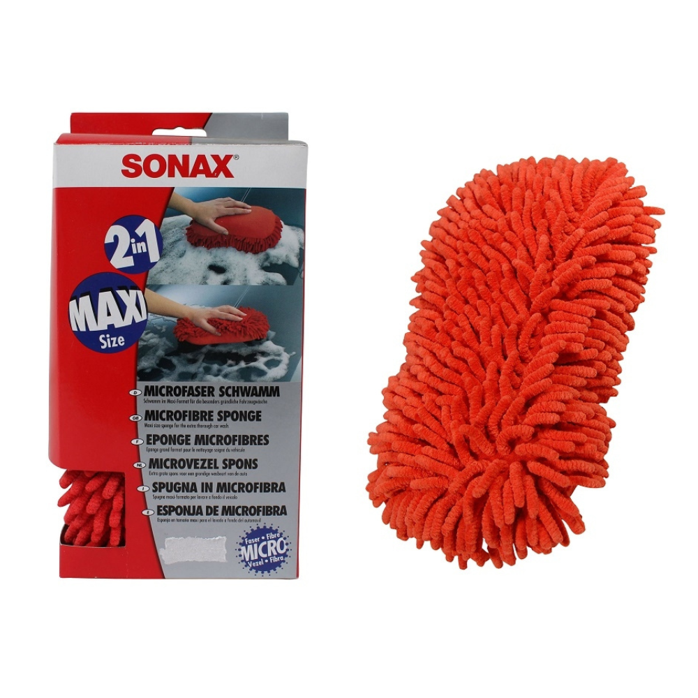 Sonax Microfiber Car Wash Sponge - Red
