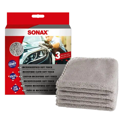 Sonax Microfiber Grey Towels - 16x16 - 3 Pcs